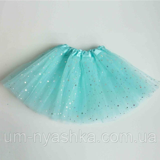 Юбка-пачка пышная юбочка балерины на 2-8 лет мятная со звездами Кривой Рог - изображение 1