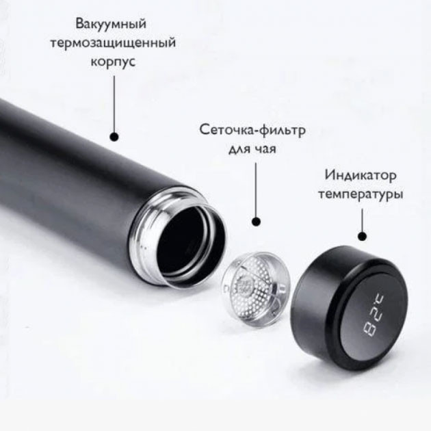 Термос с цифровым дисплеем температуры UNIQUE UN-1006 500 мл, Термос для воды с индикацией температуры IZ-79 Львов - изображение 1