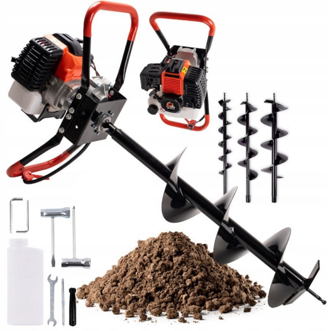 Бур бензиновий земляний BX-121, Мотобури бензобури та шнеки бури + 3 Свердла 100 150 200 Мм, Мотобур BOXER Львів - фото 10