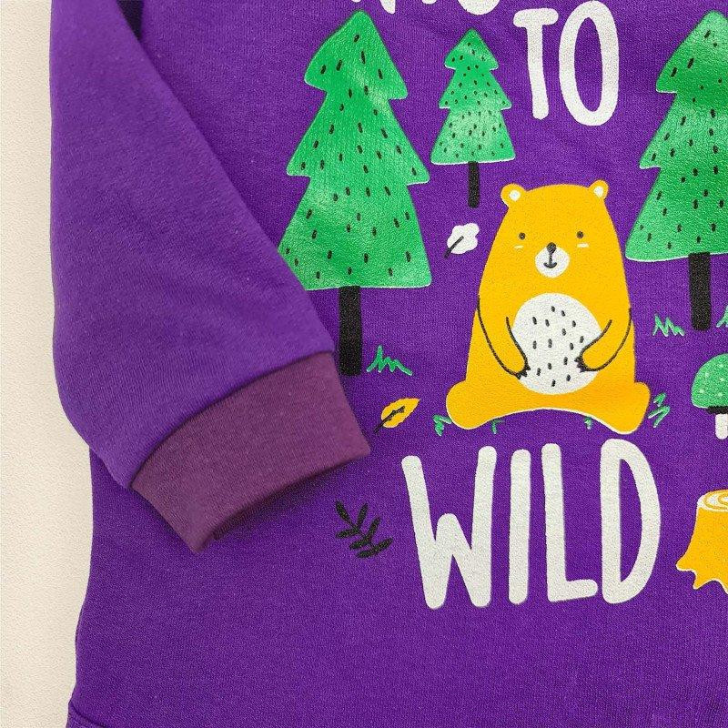 Боді з начосом та високою горловиною Wood зріст 92 см (18 - 24 місяці) Malena Фіолетовий з принтом Кривий Ріг - фото 3