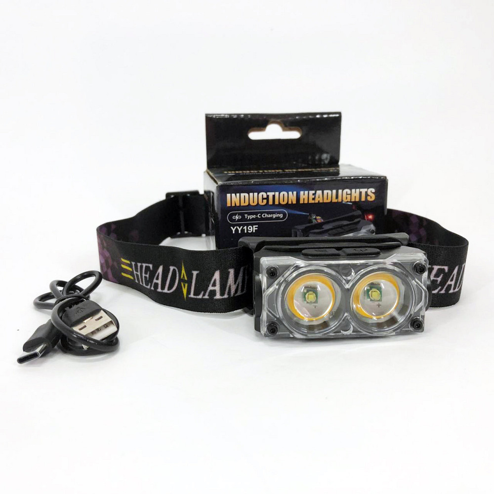 Ліхтар на лоб для риболовлі Police YY-19F-2XPE(white)+2COB(yellow), Ліхтарик налобний потужний SN-82 Львів - фото 1