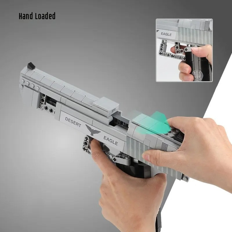 Конструктор игровой детский Пистолет Desert Eagle 528 деталь серый Каменец-Подольский - изображение 3