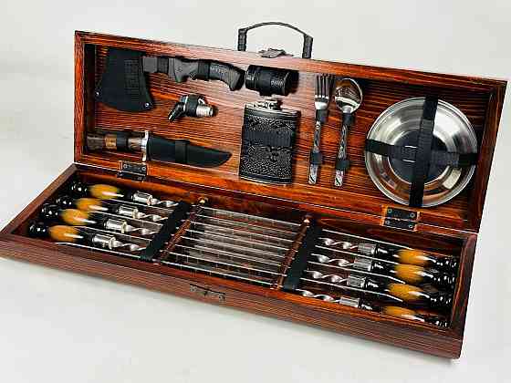 Подарочный набор шампуров в деревянном кейсе ПИКНИК LUX HAPPY DAYS Тернополь