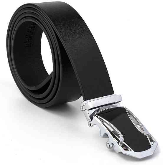 Ремінь чоловічий з пряжкою автомат з чорною вставкою Vintage 20254 Чорний Київ