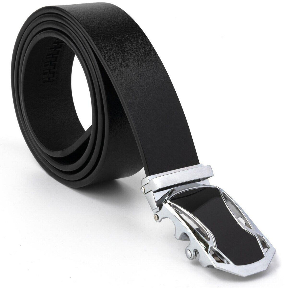 Ремінь чоловічий з пряжкою автомат з чорною вставкою Vintage 20254 Чорний Київ - фото 5