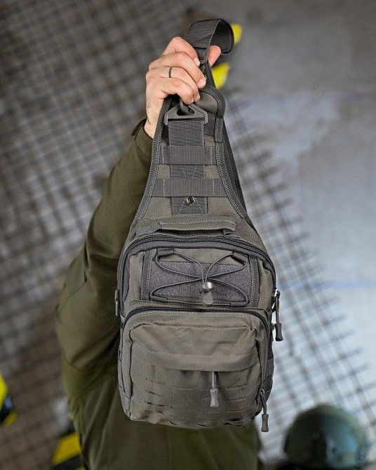 Тактична сумка нагрудна laser grey ПП4626 Одеса - фото 7
