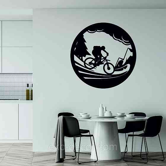 Декоративное настенное Панно «Вело-тур» Декор на стену 70*70 см, Черный Киев