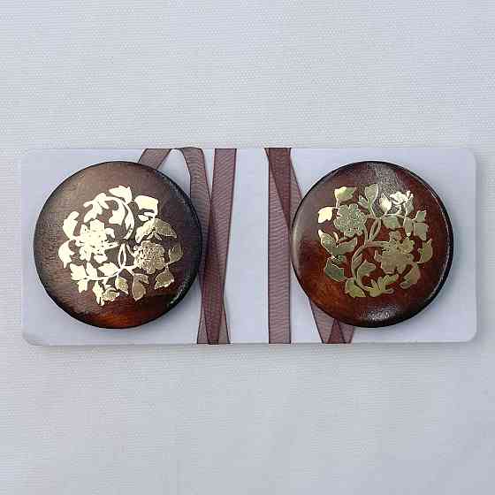 Магніти для штор і гардин Карпати набір 2 шт Венге з золотистим (81-261) Київ