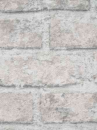 Шпалери вінілові на флізеліні Grandeco Anastasia метрові під цеглу структурні коричневі сірі молочні Київ