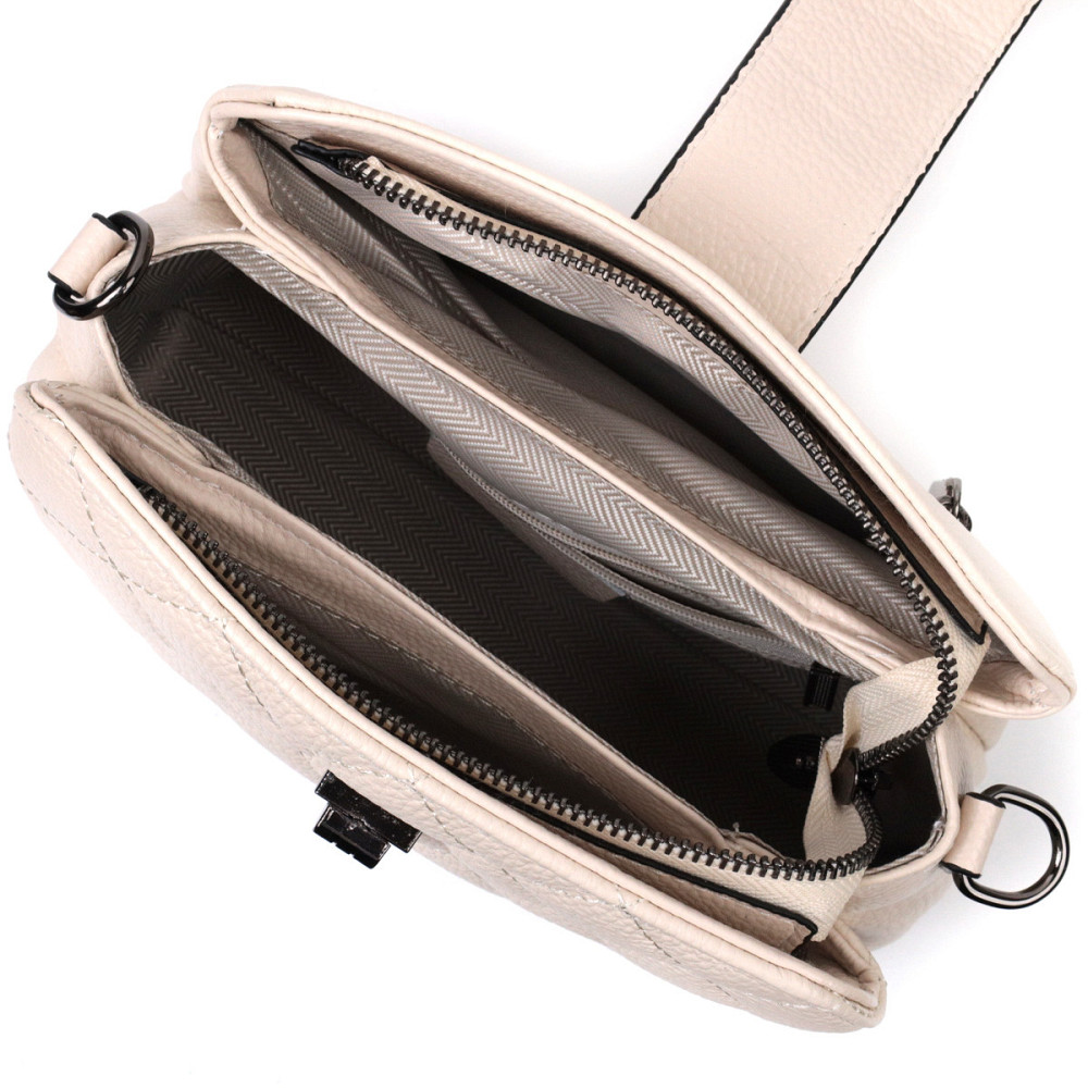 Вишукана сумка для стильних жінок із натуральної шкіри Vintage 22414 Біла Київ - фото 7