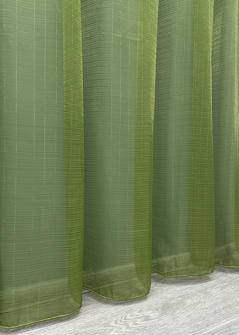 Тюль органза однотонная с люрексом цвет оливковый 006т Киев - изображение 7