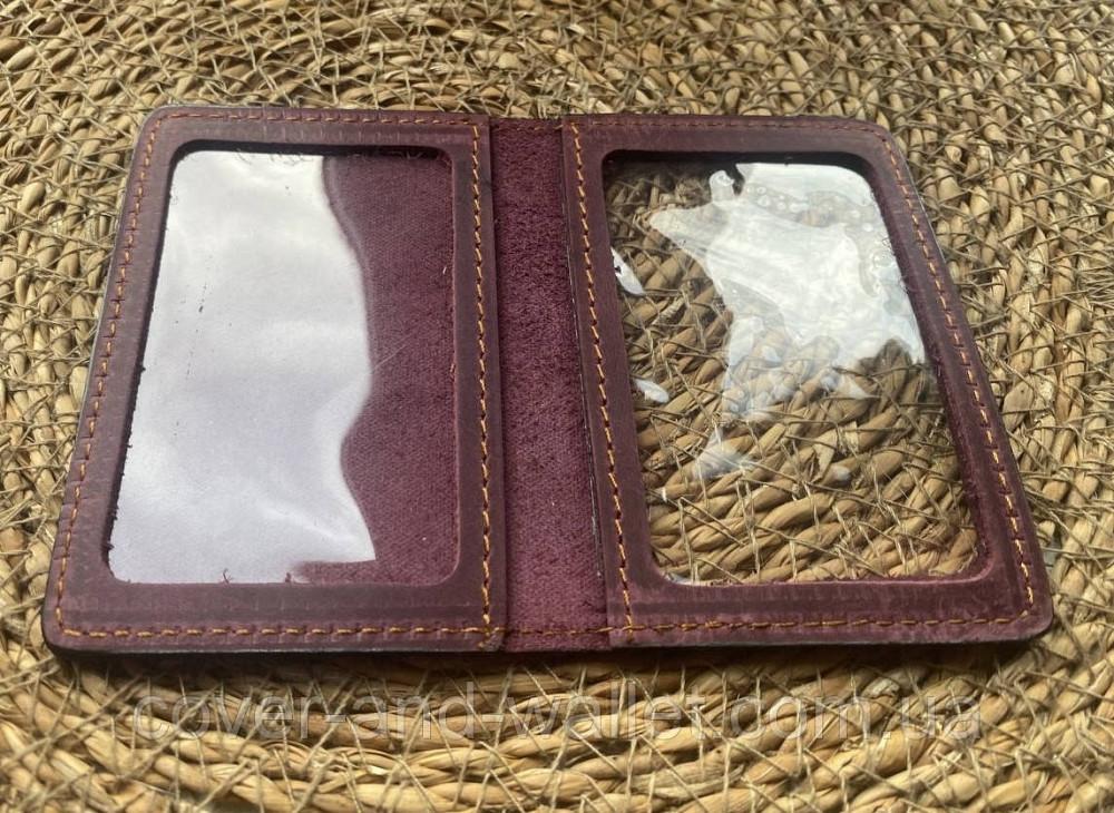 Обкладинка на посвідчення адвокатура України з вінтажної шкіри бордового кольору Київ - фото 4