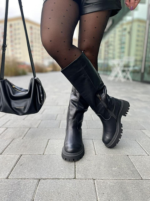 Чоботи жіночі ARLEN чорні натуральна шкіра зима высота 35см обхват 37-38см (4865) Коломыя - изображение 10