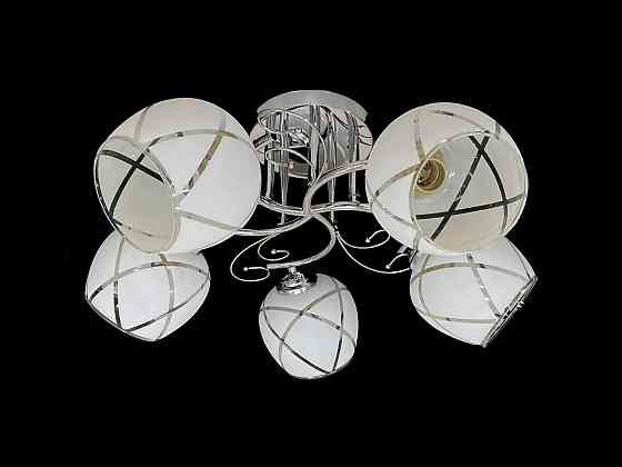 Люстра стельова на 5 плафонів 2348E/5 Хром Коломия