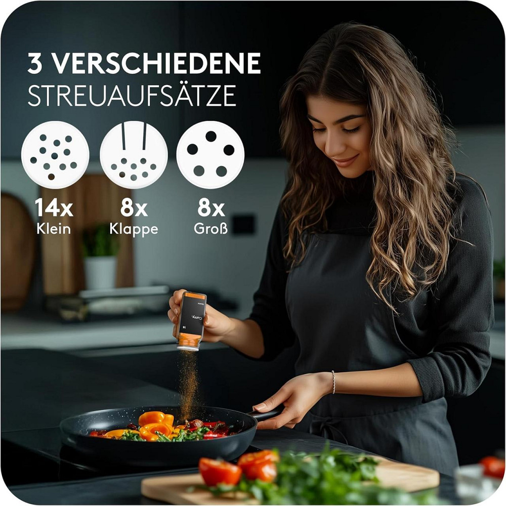 Банки для спецій скляні, набір 24 шт, квадратні з етикетками, воронкою, маркером, баночки 120 мл для кухні комплект Київ - фото 3