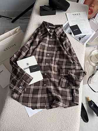 Жіноча трендова сорочка в карту батал турецька фланель Шоколадний 2 Одеса