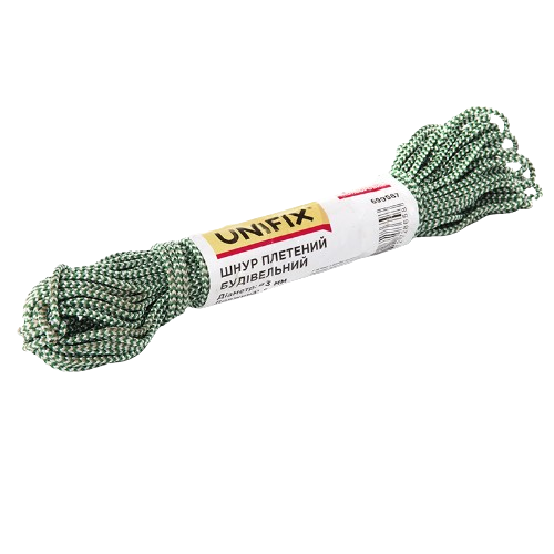 Шнур будівельний плетений d3мм 20м кольоровий UNIFIX Житомир - фото 1