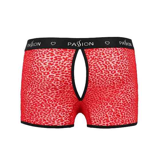 Мужские прозрачные боксеры Passion 046 SHORT PARKER S/M Red, сетка, под леопард Sex Aura Киев