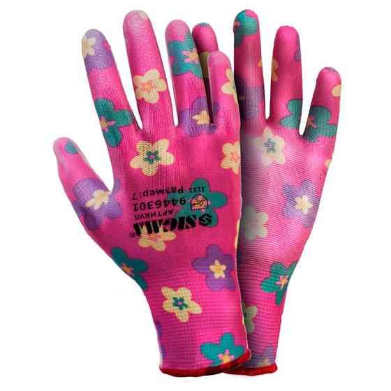 Sigma Перчатки с ПУ покрытием (красные, манжет) SIGMA (9446301) Киев