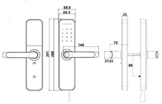 Розумний дверний біометричний замок SEVEN LOCK SL-7766BF Київ