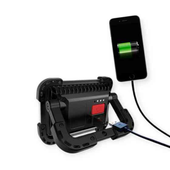 Прожектор светодиод. аккумулятор. 10w cob 3,6w, 2 режима, powerbank 5 ач (выход usb 5v), ip65 QAP Мукачево