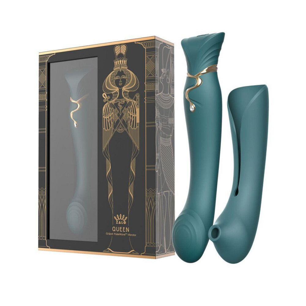 Смартвибратор 3в1 Zalo — Queen Jewel Green, пульсирующая жемчужина и вакуум, кристалл Swarovski Sex Aura Киев - изображение 10