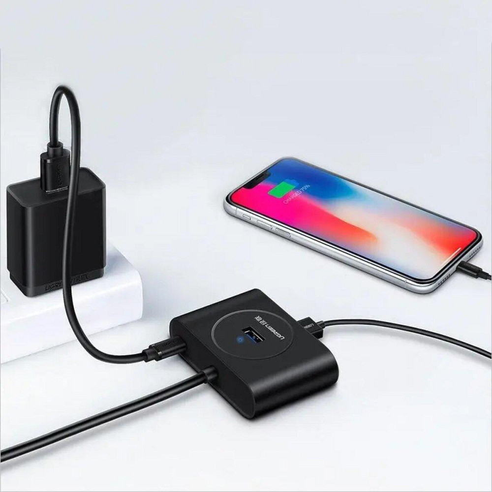 Хаб адаптер перехідник UGREEN USB 3.0 Hub 0.5m (Black) UGR-20290 Одеса - фото 4