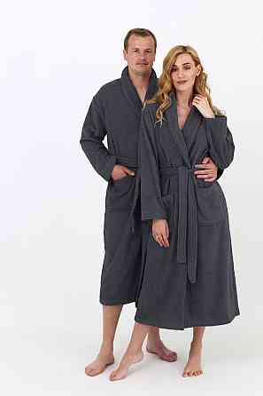 Мужской махровый халат Ideal Textile темно-серый (56860775) Черновцы