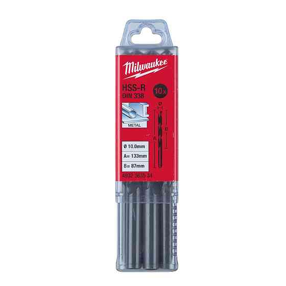 Свердло по металу HSS-R MILWAUKEE DIN338, діаметр10,0мм, (10шт) пластикова коробка Одесса