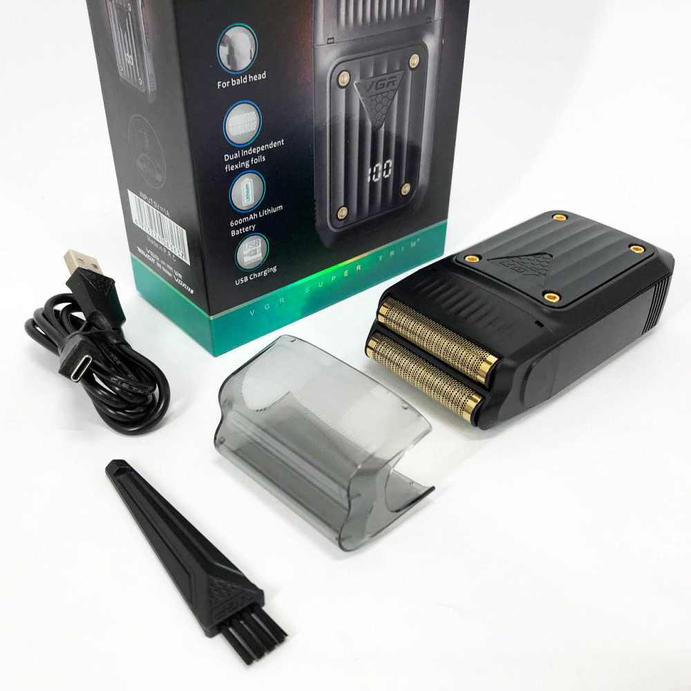 Професійний тример з насадками VGR, Багатофункціональна машинка для стрижки бороди, Бритва для бороди UF-18 Львів - фото 9