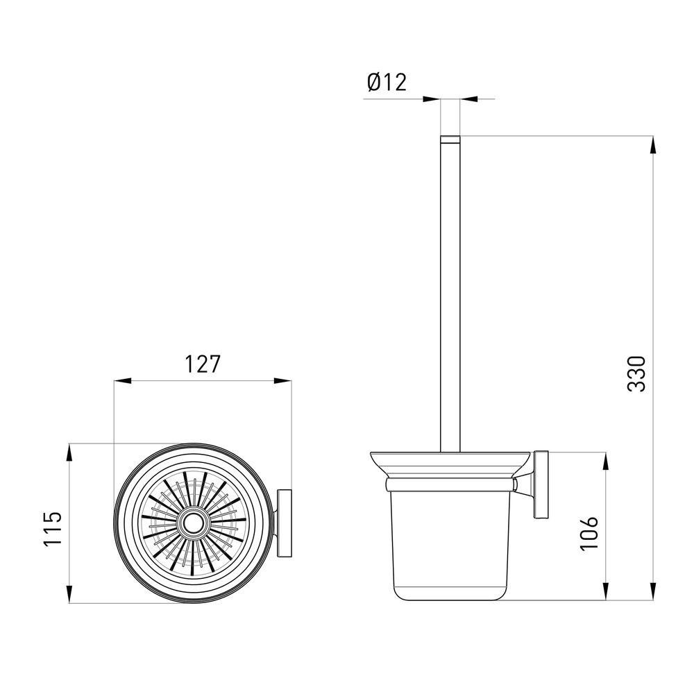 Настінний йоржик для унітаза VOLLE RONDA чорний Київ - фото 2