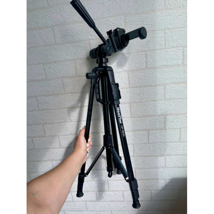 Штатив тринога NeePho NP-8830 не знімний майданчик + тримач + пульт + чохол (54-155см) Чорний Київ - фото 2