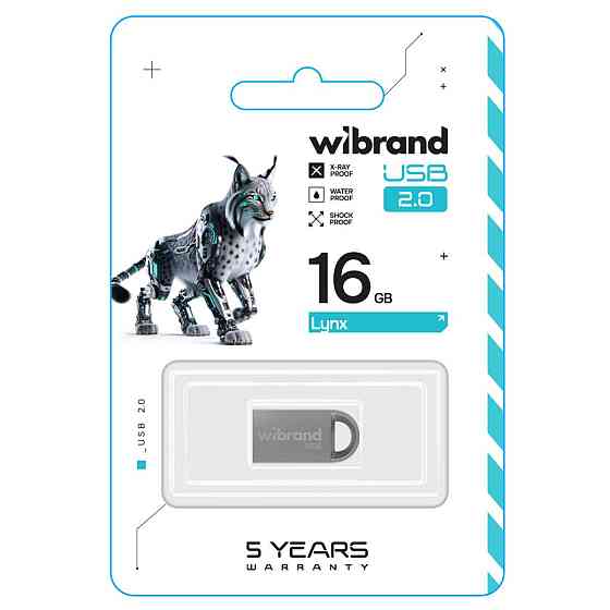 Флешка flash Wibrand USB 2.0 Lynx 16Gb Silver WI2.0 / LY16M2S Одеса