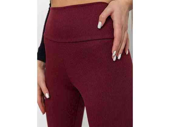 Лосины винные женские из микрофибры в рубчик мод.10 р.2XL ТМ LEGGERI Киев