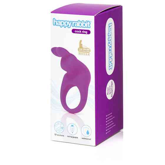 Ерекційне кільце з вібрацією Happy Rabbit Rechargeable Cock Ring Purple Sex Aura Київ