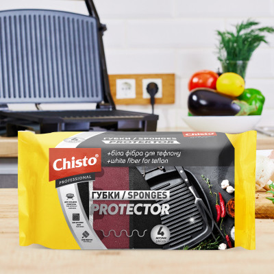 Губки кухонні Chisto Protector 4 шт. (4823098414773) Вінниця - фото 4