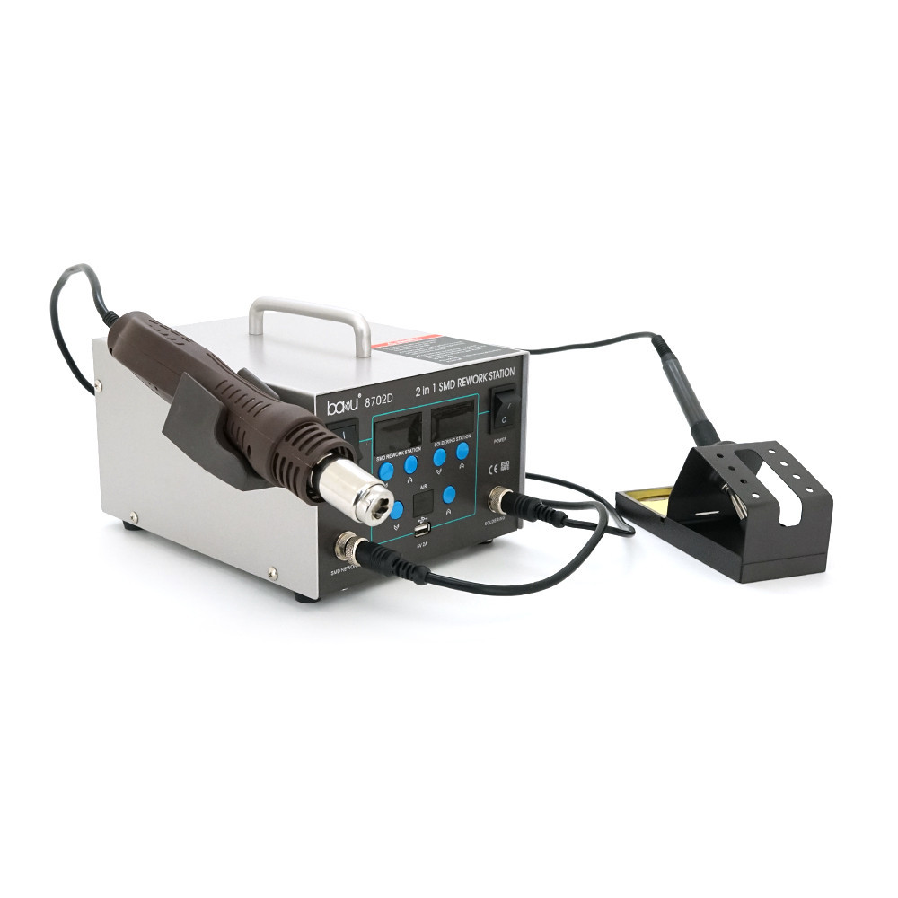 Паяльная станция BAKKU BA-8702D цифровая индикация, фен, паяльник (335*276*210) 4,43 кг Киев - изображение 1