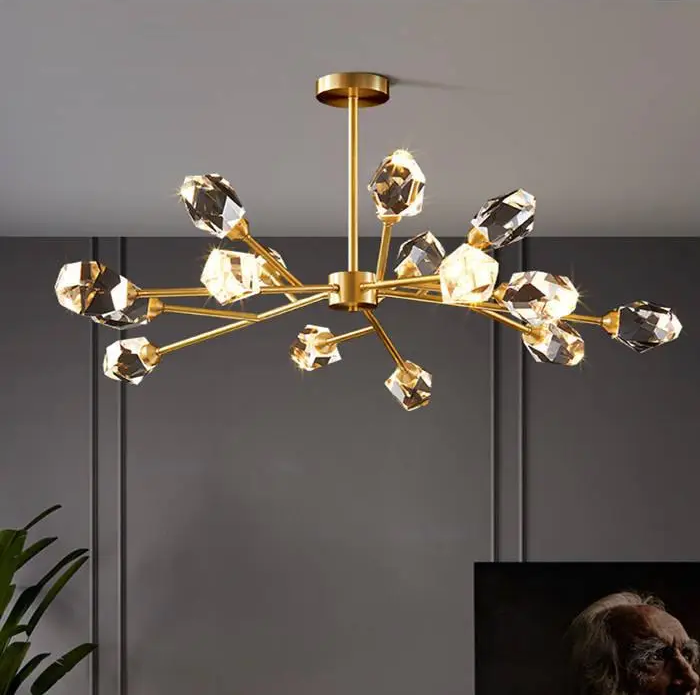 Світлодіодна кришталева люстра Смарагд 8612 (Золота) на 12 плафонів Вінниця - фото 1