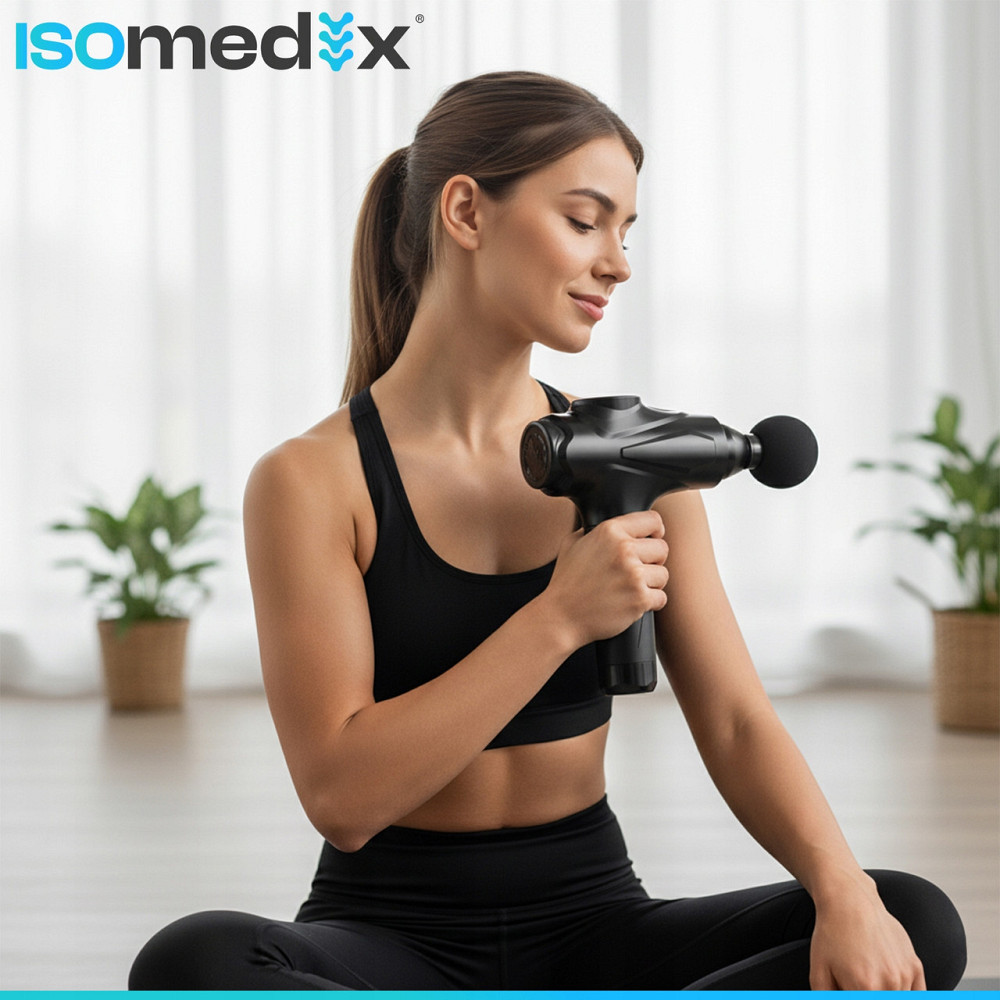 Перкуссионный массажный пистолет для тела 30 уровней с 12 насадками Isomedix (26441) Нововолынск - изображение 9