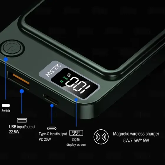 Power bank беспроводной XIYT Y211 / быстрая зарядка / Magsafe / Magnetic / 22.5W + 15W / 10000 mAh Коломия