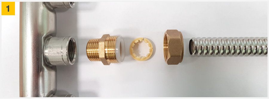 Соединительная муфта для гофротрубы из нержавейки 20х3/4 папа Dispipe, фитинг для гофрированных труб Харьков - изображение 5