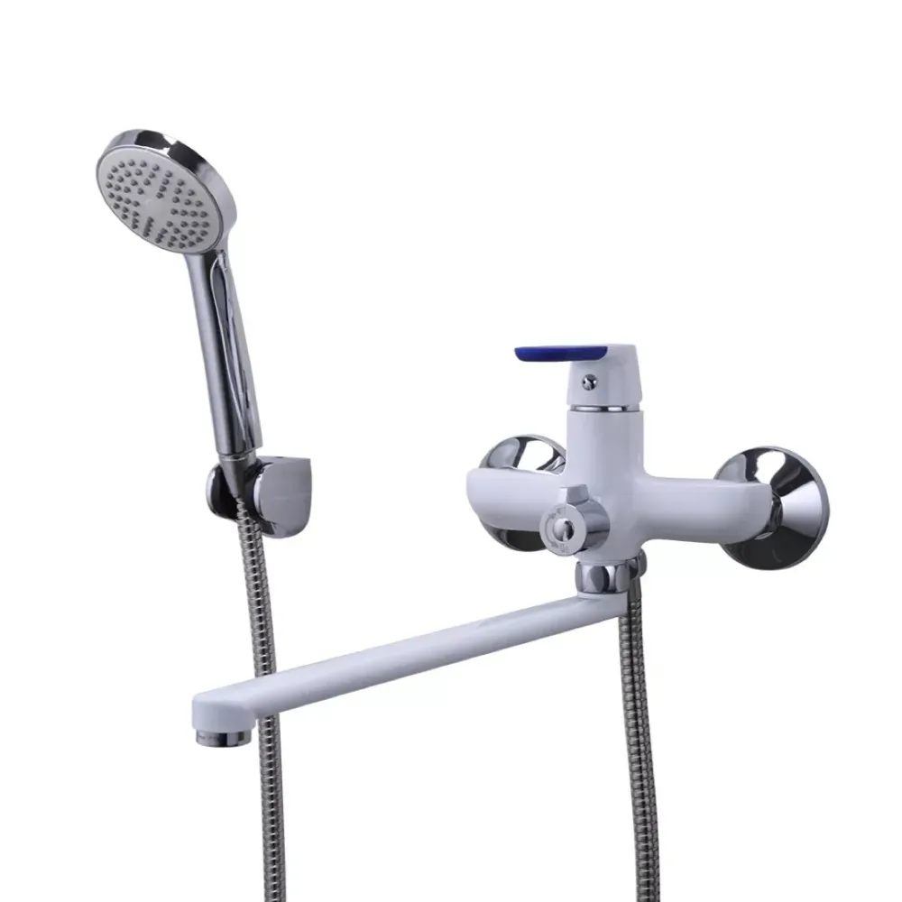 Смеситель для ванны с душевым гарнитуром Frap F2234 белый/хром Киев - изображение 1