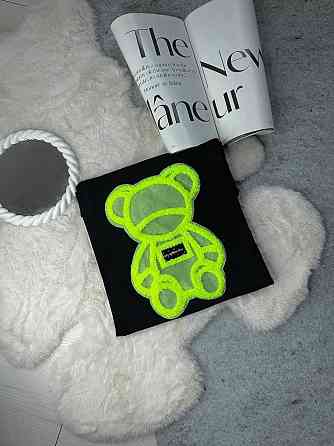 Жіноча подовжена футболка оверсайз з ведмедиком кулір Жовтий Одеса