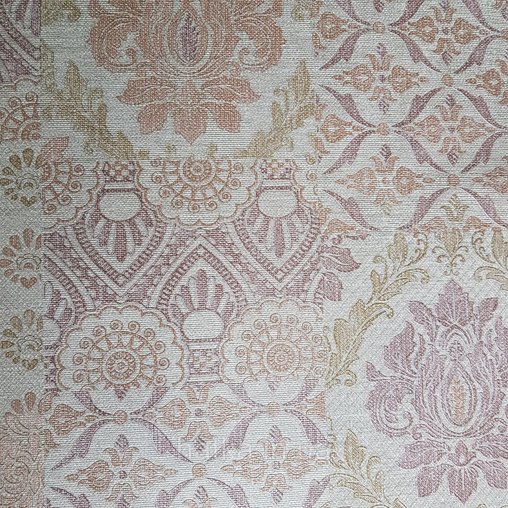 Шпалери метрові вінілові на флізелін Yuanlong Samsara східний стиль під килим бузкові золотом на сірому 3д Київ - фото 4