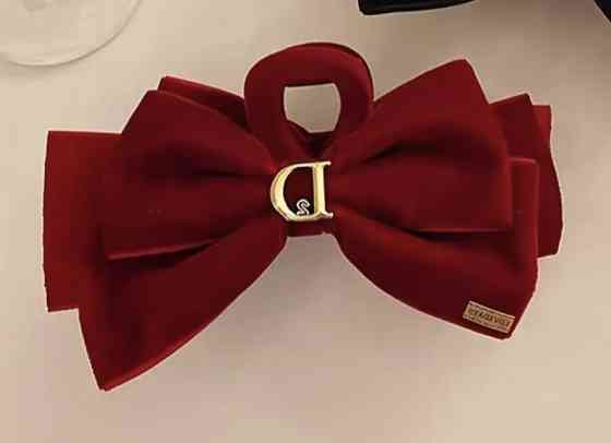 Заколка-крабик бант оксамитовий 