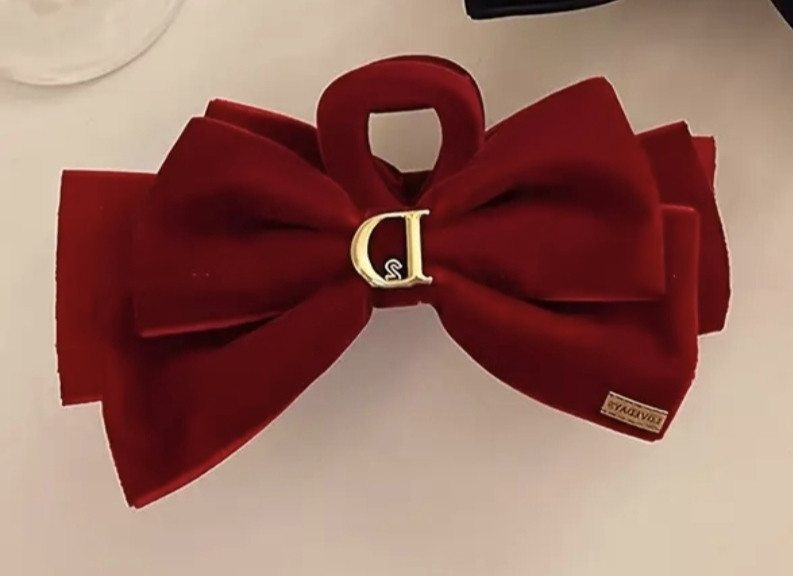 Заколка-крабик бант оксамитовий 