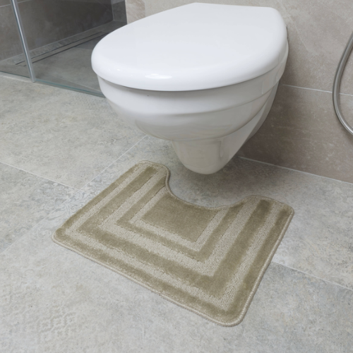 Набір килимків для ванної 2шт 50*80см+40*50см U-виріз Рамка Econom бежевий поліпропілен Дариана Житомир - фото 5