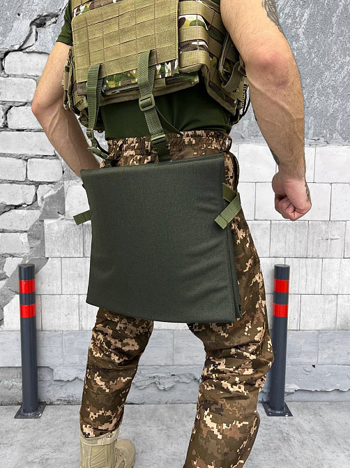 Сидушка потрійна карімат тактичний із кріпленням на пояс складна коврик олива Одеса - фото 6