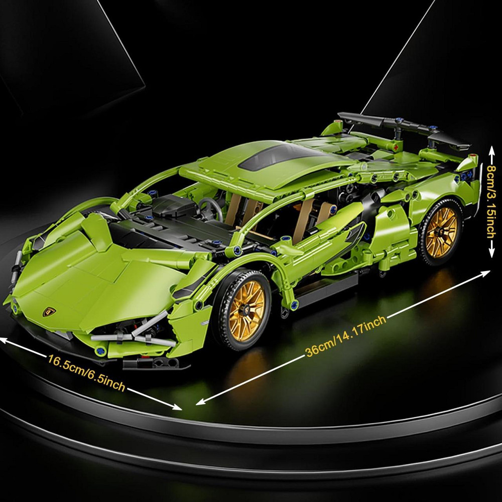 Конструктор Technik Lamborghini Sián Green FKP 37, 1280 деталей сумісний з lego-лого Київ - фото 2