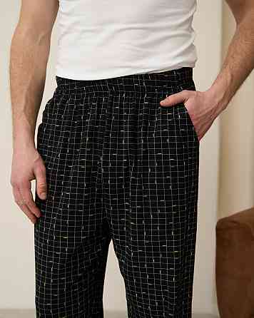 Мужские пижамные штаны - темно-синие в клетку Tom John 2002Ш XXL Киев